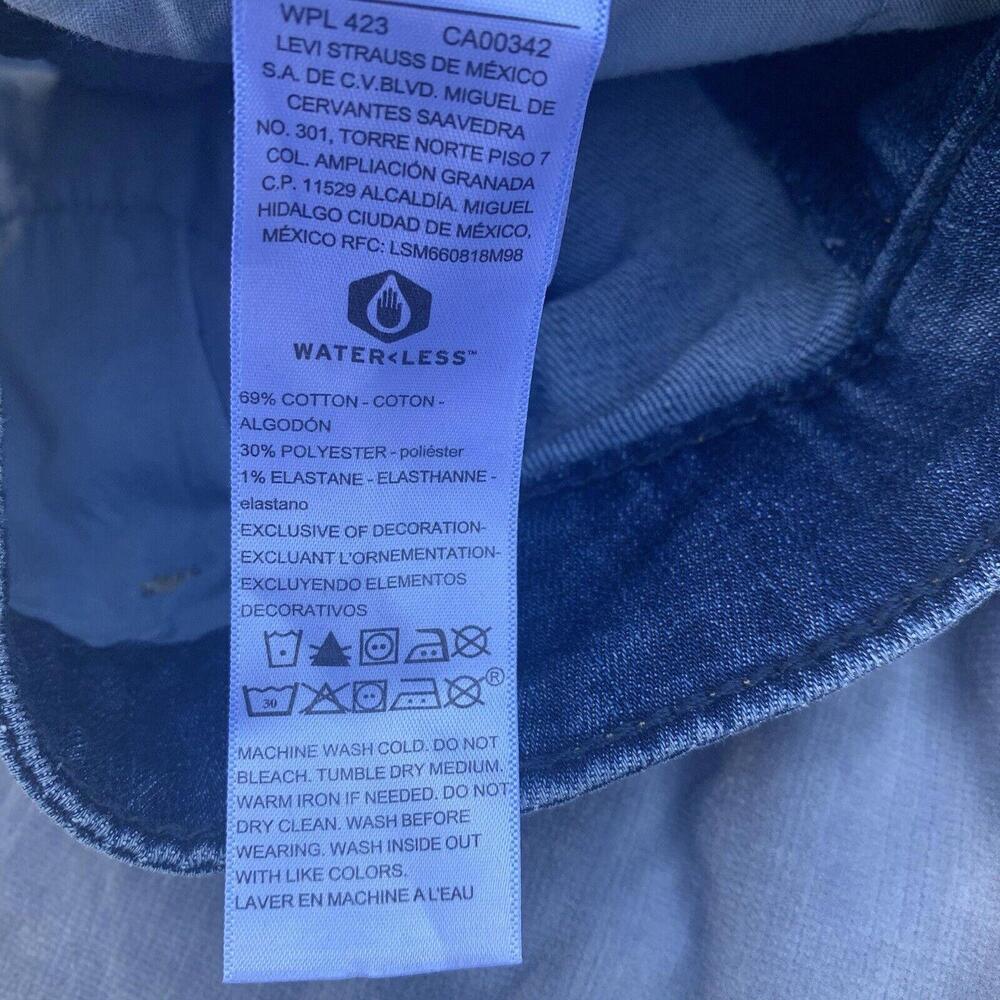 Levi Strauss Mens Signature Dark Wash Blue Jeans High Rise Skinny 32x28 READ​ - Picture 5 of 11